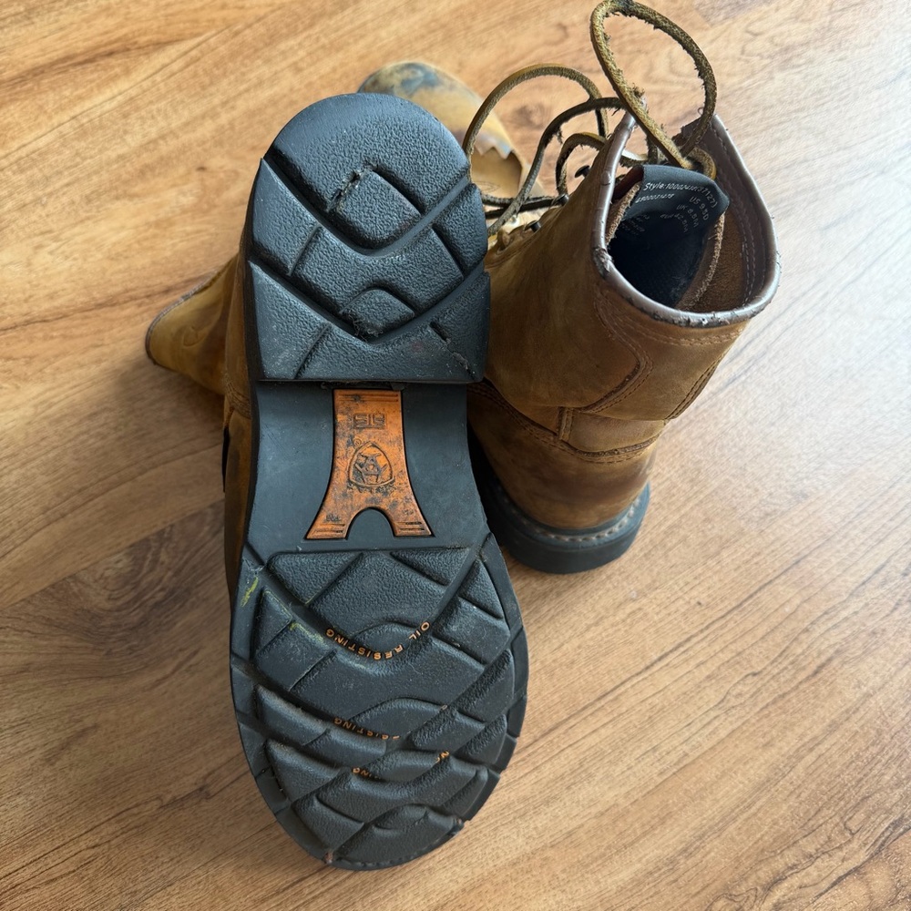 ARIAT Cascade Brown Leather Work Boots Mens 9.5 - Picture 4 of 7